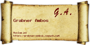 Grabner Ambos névjegykártya